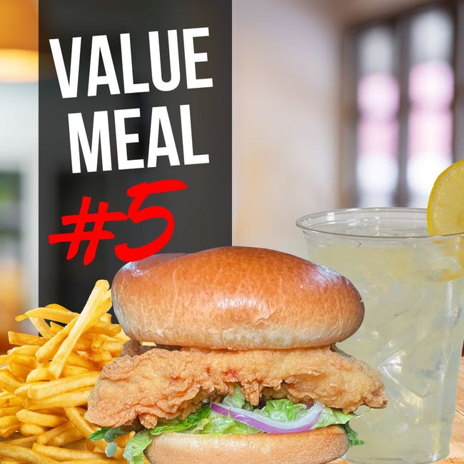 Value Meal #5 Crispy Chicken Sandwich from Bailey Seafood in Buffalo, NY
