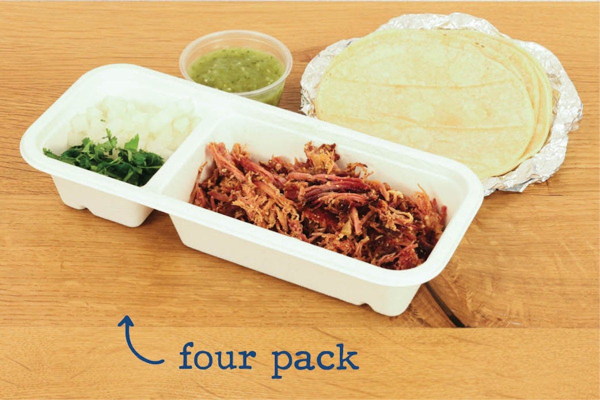 mojo pork carnitas taco pack from Bartaco - Hilldale in Madison, WI