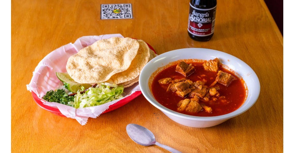 Pozole Rojo from Fronteras Mexican Restaurant in Appleton, WI