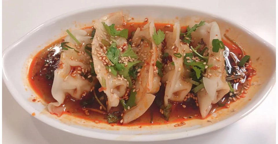 7. Dumplings with Spicy Sauce (8 Pieces) from Asian Noodle in Madison, WI