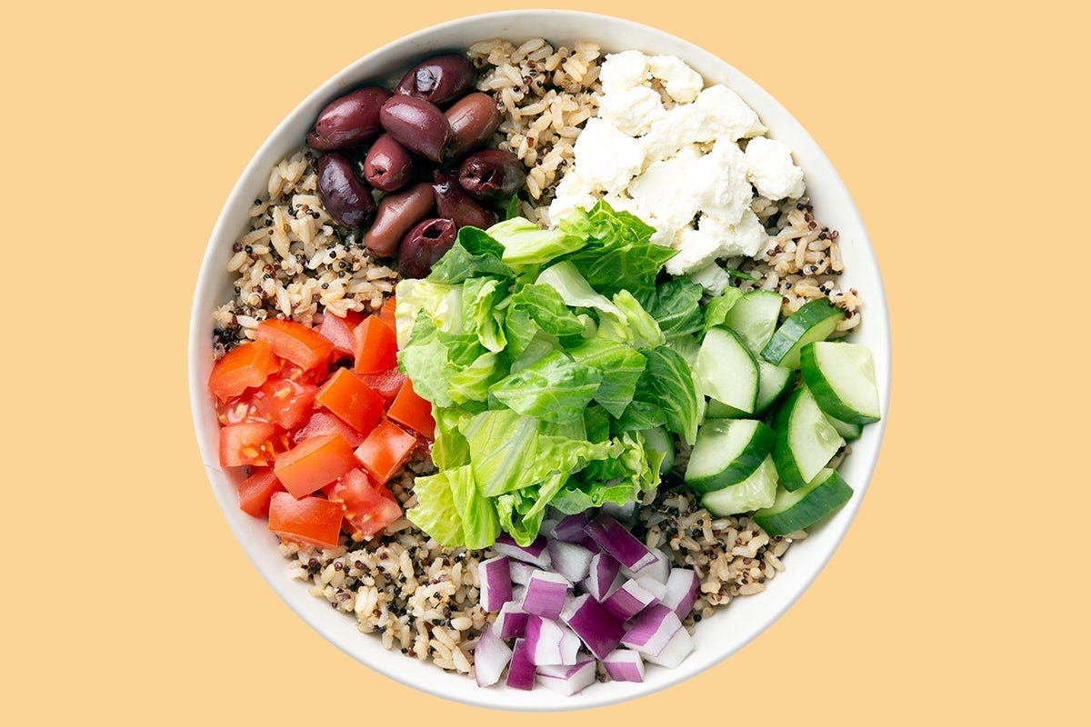 Classic Greek Warm Grain Bowl - Choose Your Dressings from Saladworks - Woodcutter St in Exton, PA