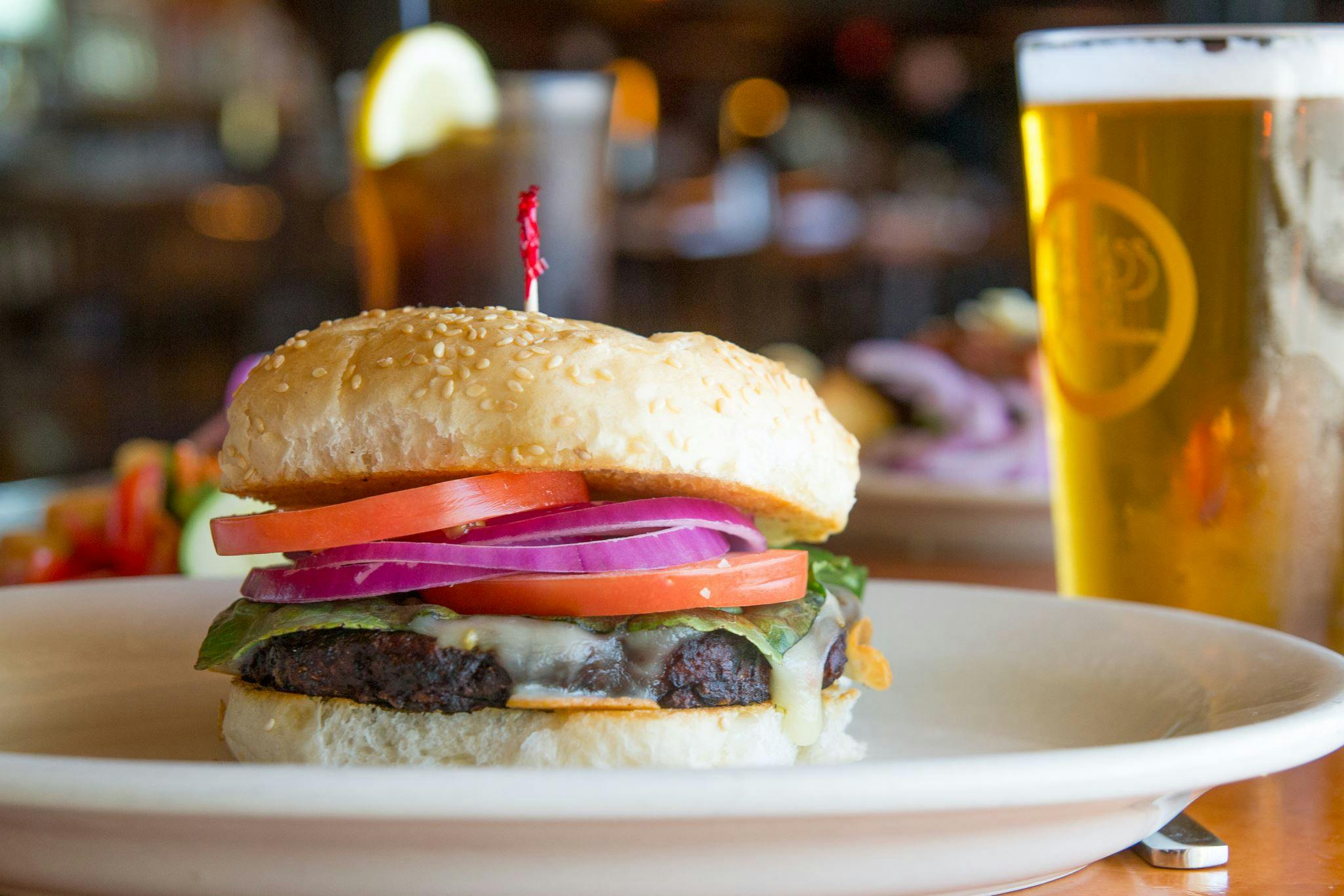 Start with a Black Bean Patty from The Brass Ring in Madison, WI