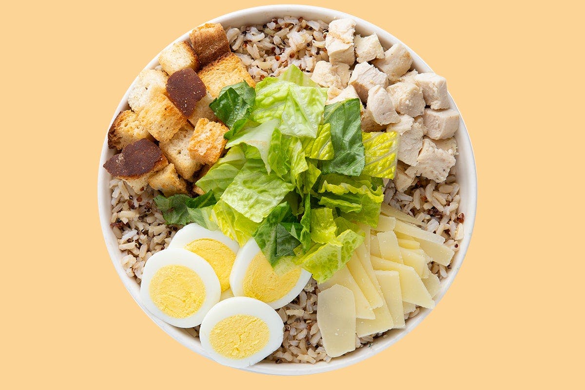 Grilled Chicken Caesar Warm Grain Bowl - Choose Your Dressings from Saladworks - 1 River Rd in Edgewater, NJ