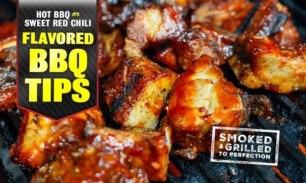 1lb Smoked Sweet Chili Rib Tips + Fries from Happy's Pizza in Whitehall, OH