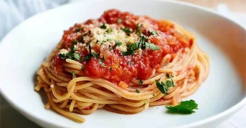 Pasta Marinara from Baker St Cafe in McMinnville, OR