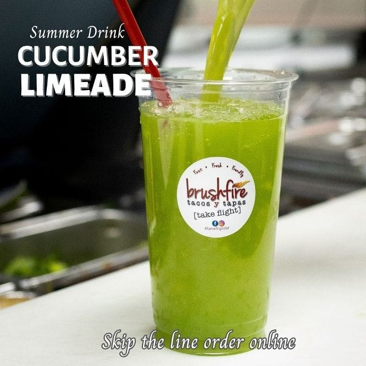 Cucumber Limeade- Summer drink from Brushfire Tacos y Tapas - Happy Valley in Glendale, AZ