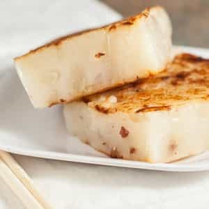 3 Pieces Pan Fried Radish Cake from Dim Sum King in Sunnyvale, CA