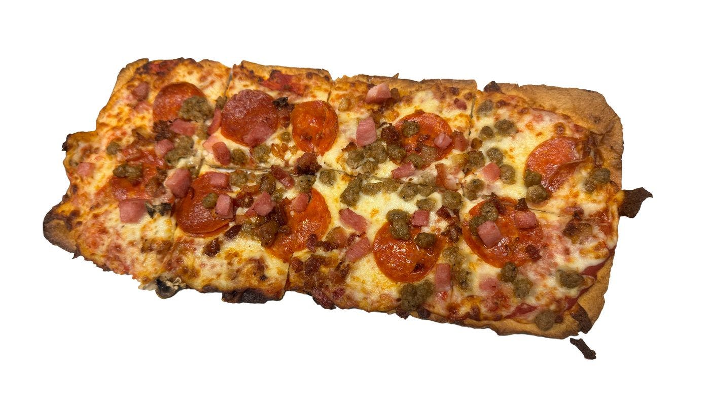 The Meat My Lovers Flatbread from Atlas Gourmet Pizza in Westchase, FL