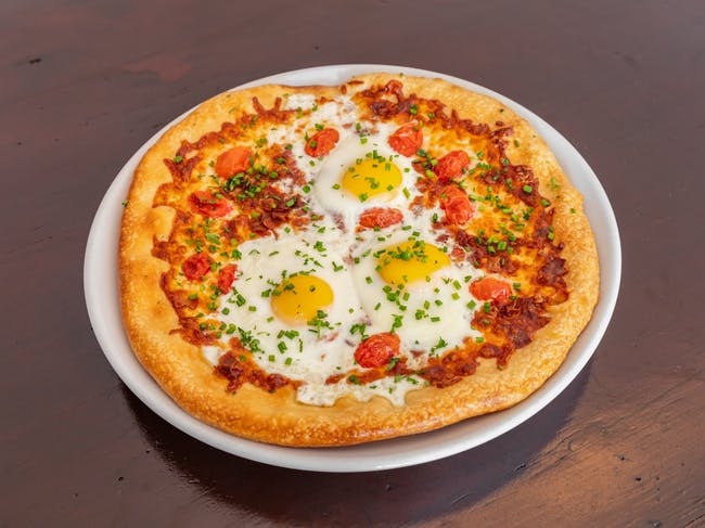 Bacon Breakfast Pizza from Red Rooster Brick Oven in San Rafael, CA