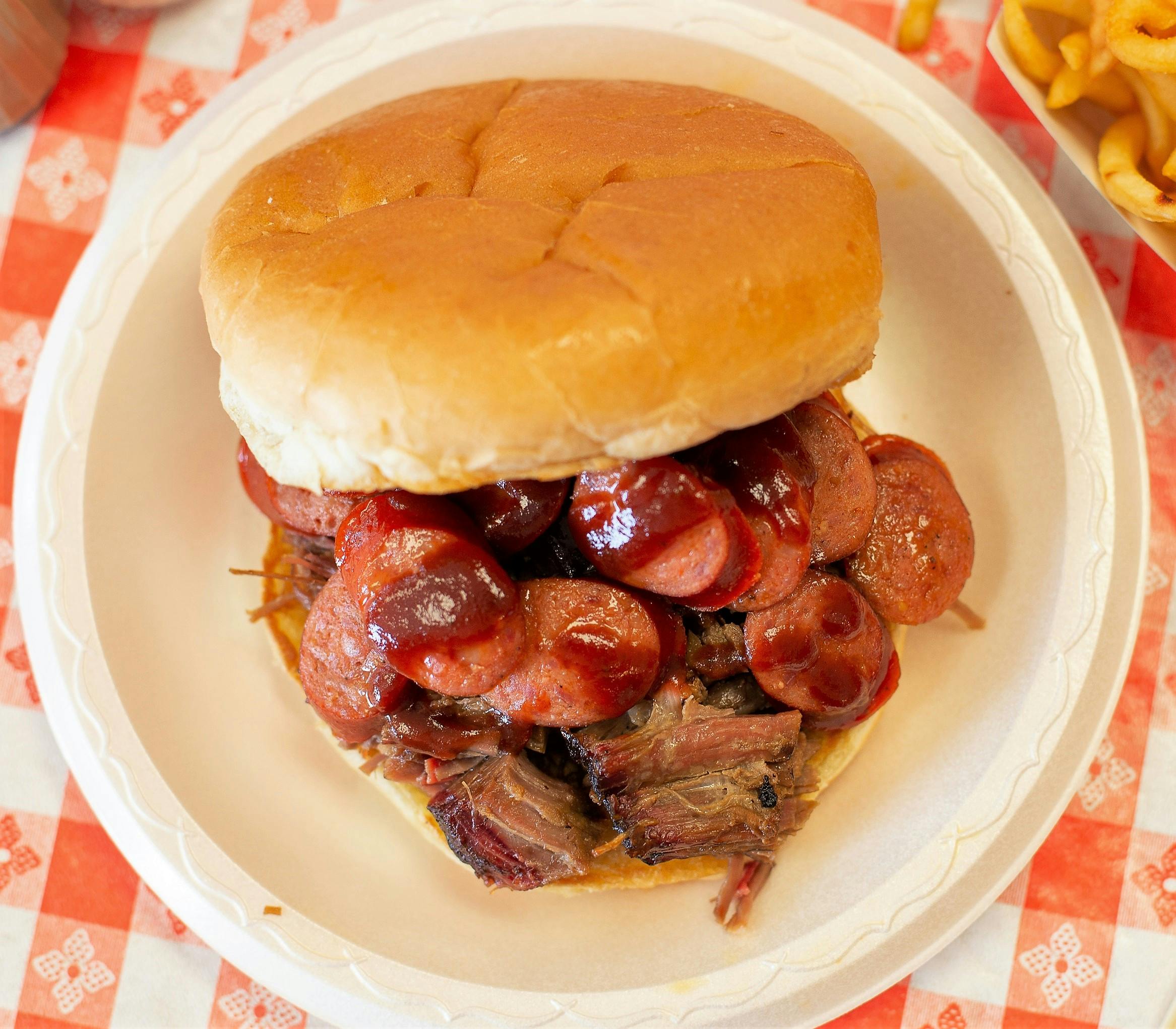 Smoke Stack Sandwich from Hog Wild Pit BBQ & Catering in Lawrence, KS
