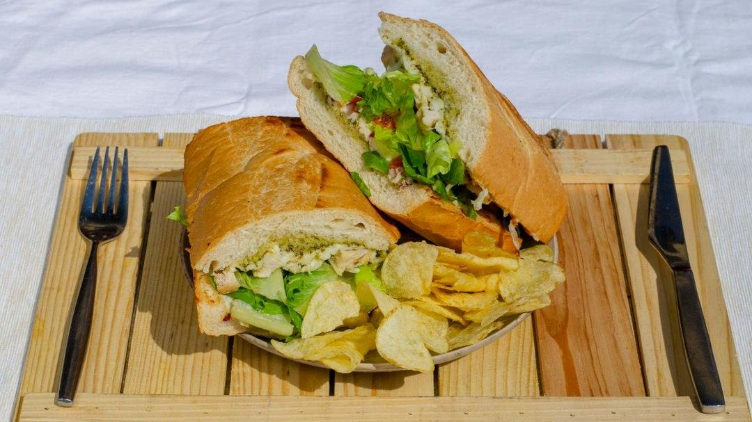 Pesto Chicken Sandwich from New York Pizza in Palo Alto, CA
