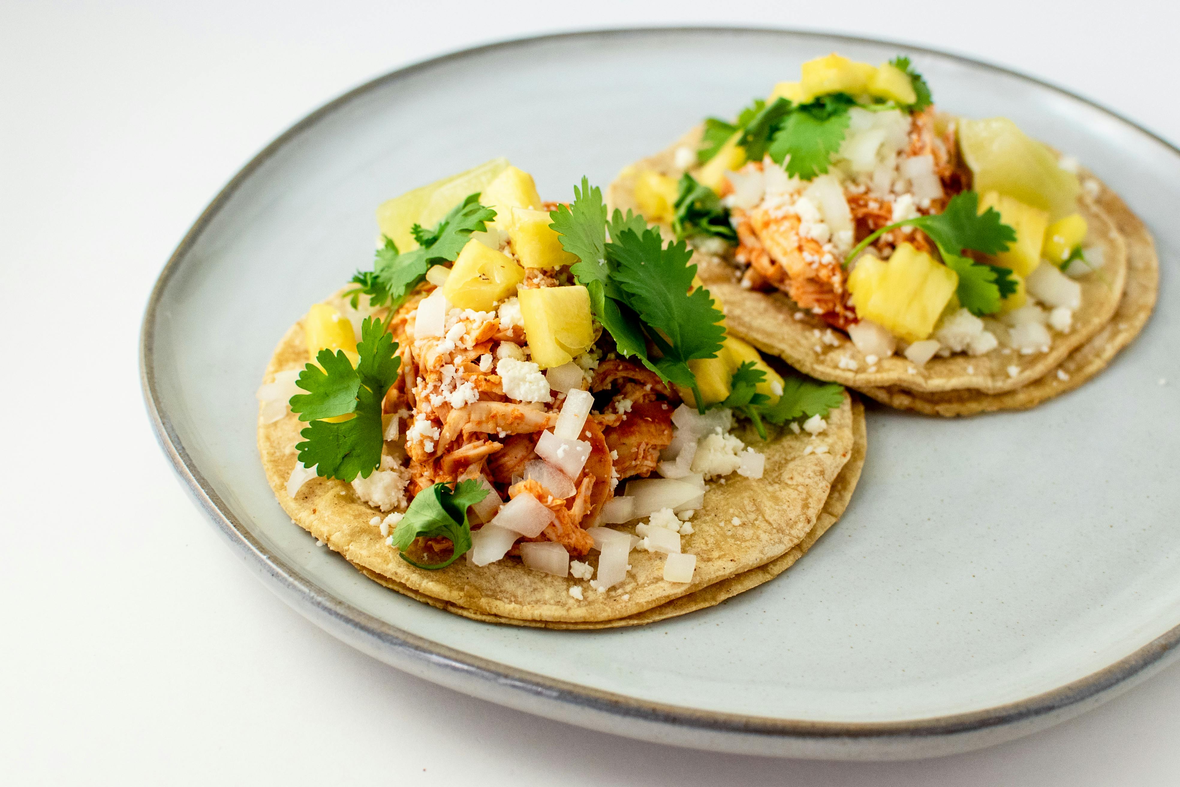 "Shot and a Beer" Chicken Al Pastor Tacos from Taco Royale - University Ave in Cedar Falls, IA