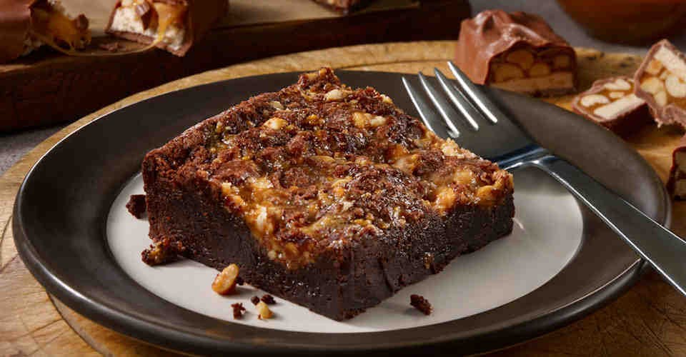 Caramel Crunch Brownie made with Snickers from Dickey's Barbecue Pit: Middleton in Middleton, WI