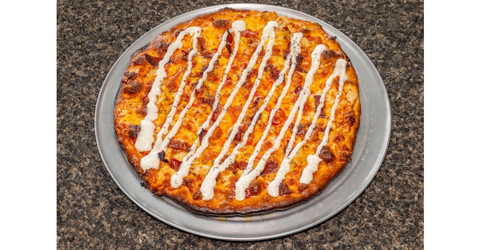 Buffalo Chicken Pizza (Voted Best in DFW) from Perfecto Pizza - Sycamore School Rd in Fort Worth, TX