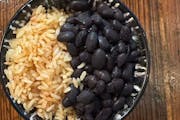 Combo of rice/beans from Planet Taco - 9th Ave in New York, NY
