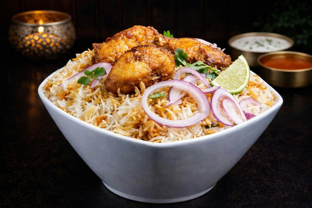Fish Biryani from Rock N Grill Indian Authentic Cuisine & Bar in Round Rock, TX