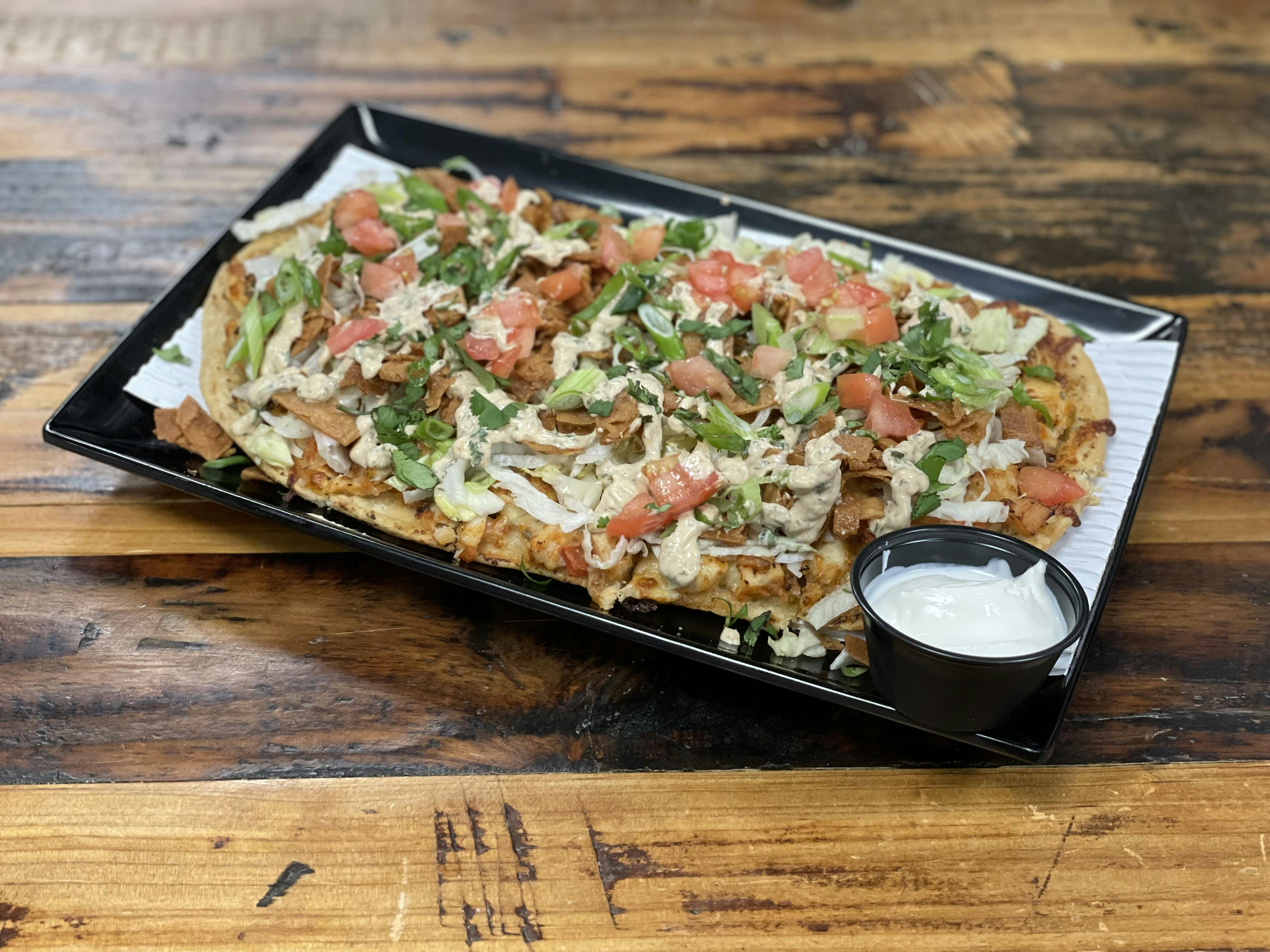 Taco Chicken Flatbread from Sip Wine Bar & Restaurant in Tinley Park, IL