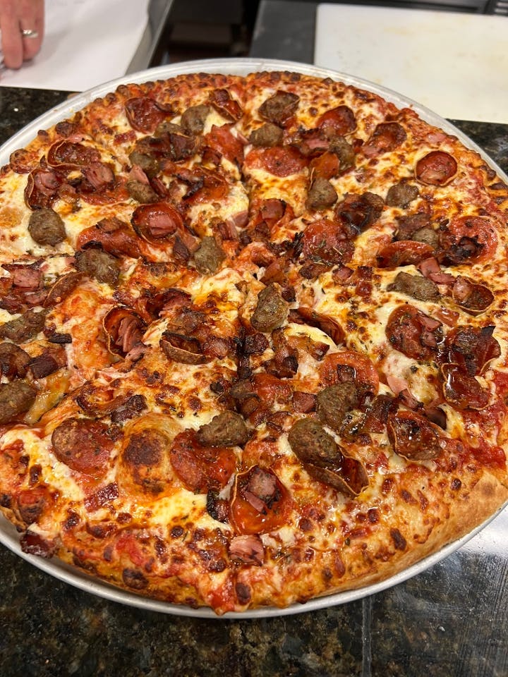 Carnivore Pizza from The Brass Tap - Main Street in Cedar Falls, IA