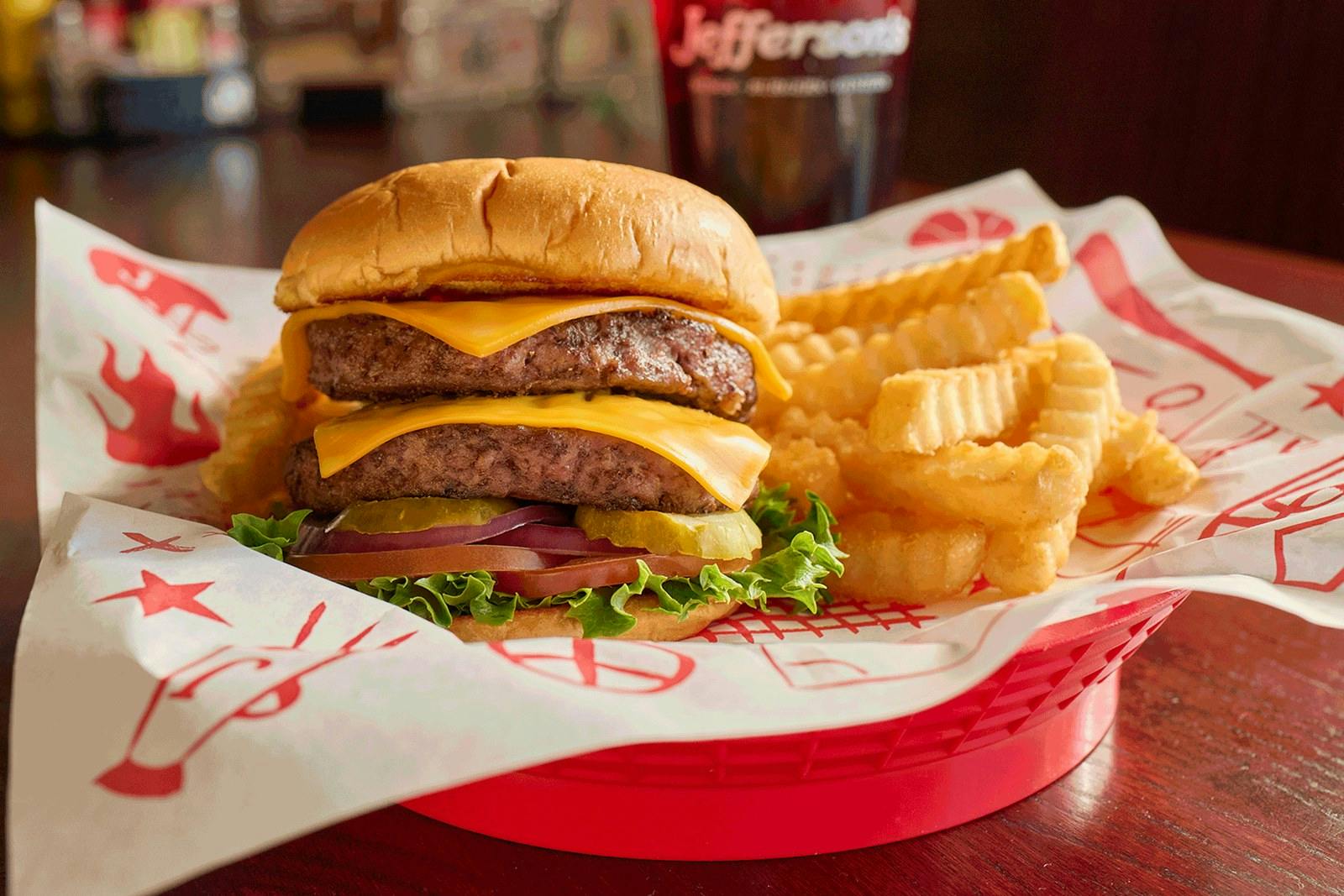 Double Cheeseburger from Jefferson's Restaurant in Brentwood, TN