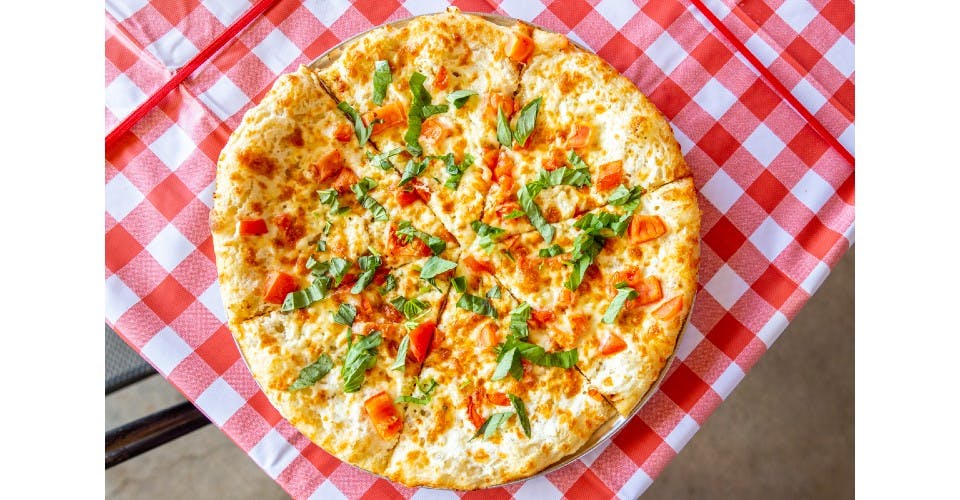 The "Margherita" Pizza from Morningstar's New York Pizza in Lawrence, KS