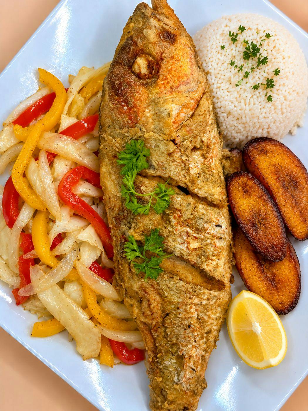 Whole Snapper Plate from C'est Bon Caribbean Creole Cuisine in Baytown, TX