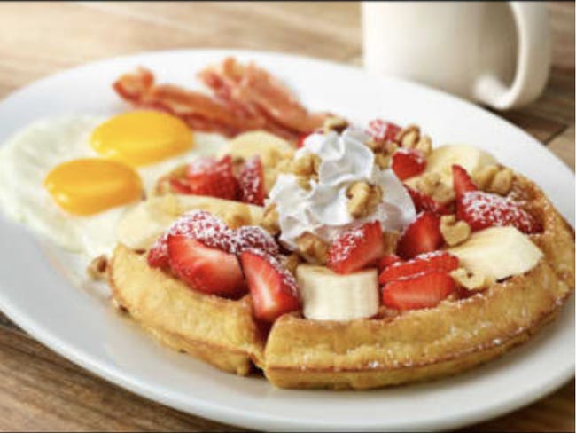 Strawberry Banana Waffle Combo ? from Awake Breakfast + Lunch - Carrollton in Carrollton, TX