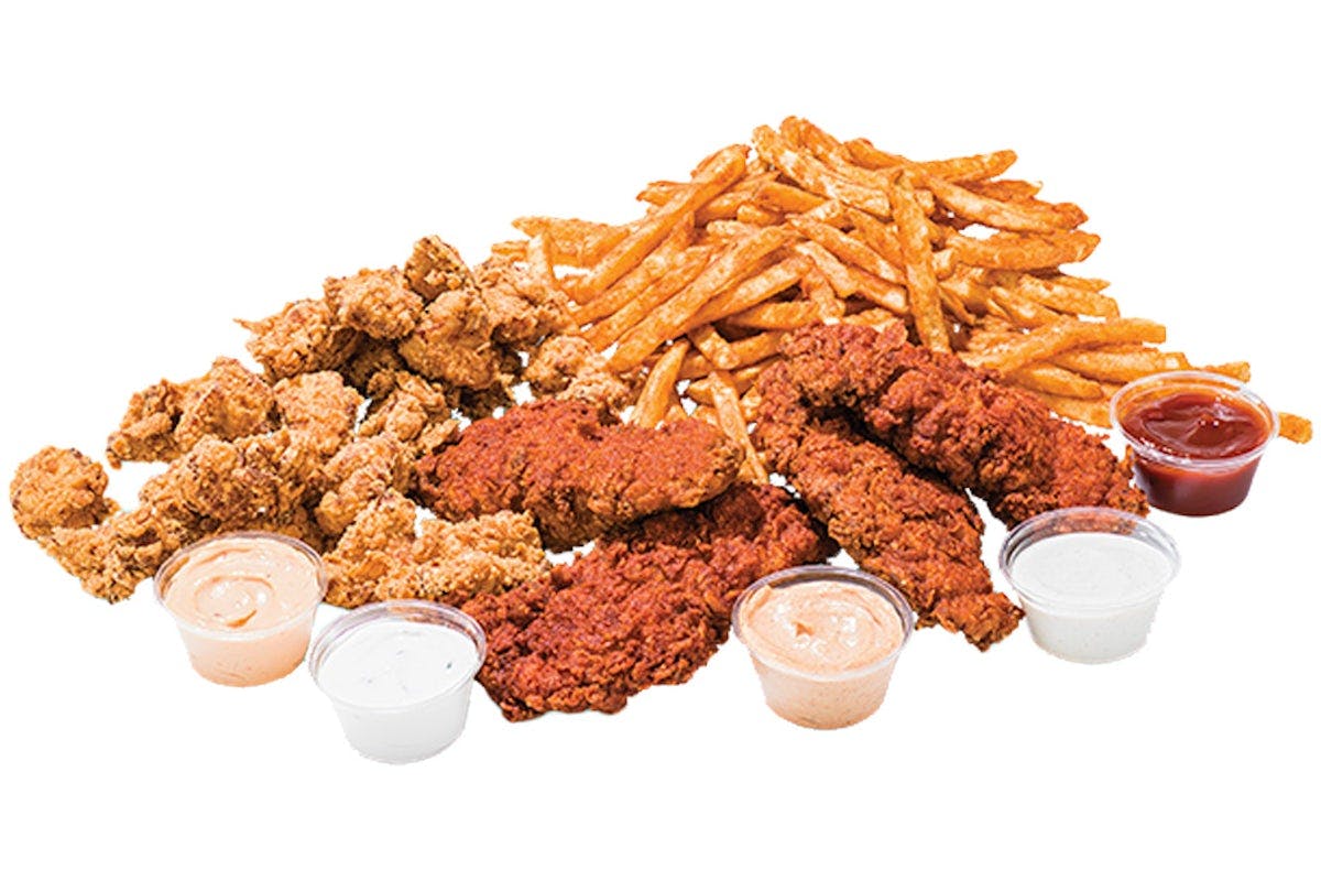 Family Finger  Meal (Feeds 4ppl - 2 orders of Fingers, 2 orders of Popcorn Chicken, Family Fry) from Daddy's Chicken Shack - Houston Heights in Houston, TX