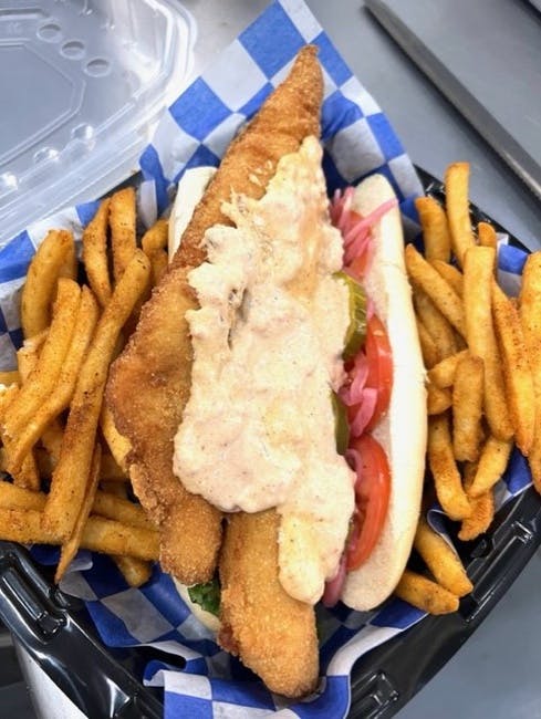 The Big Baller  w fries from Bailey Seafood in Buffalo, NY