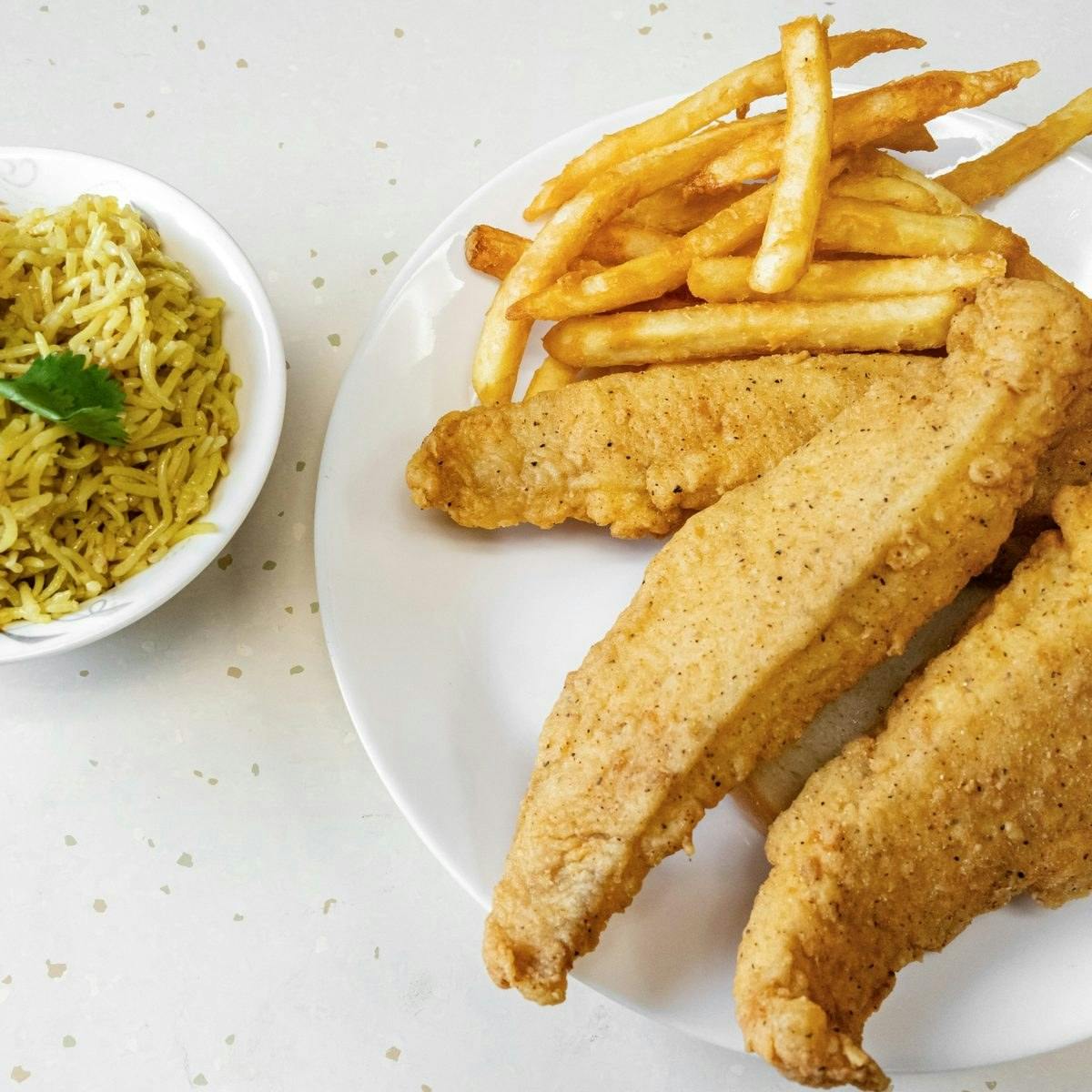 Catfish, Fries + Rice Combo from Fried Shack in Madison, WI