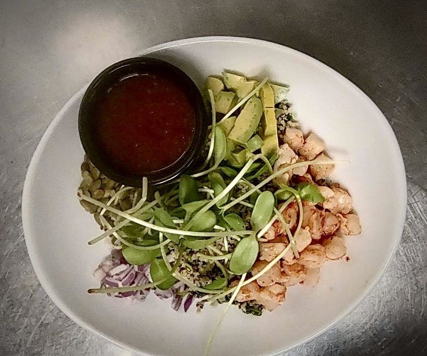 Shrimp Grain Bowl from The Bottle Room in Green Bay, WI
