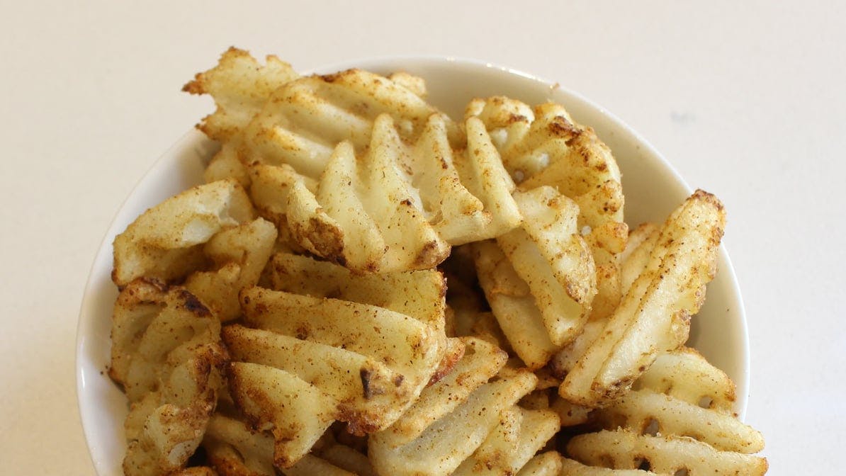 Garlic Potatoes (Vegan, GF, Spicy) from Olive Mediterranean Grill in Chicago, IL