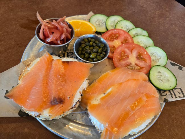 Bagel, Cream Cheese & Double Lox + Fixings from Eltana Wood-Fired Bagels - 12th Ave in Seattle, WA