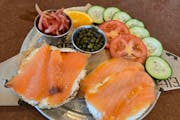 Bagel, Cream Cheese & Double Lox + Fixings from Eltana Wood-Fired Bagels - Stone Way in Seattle, WA