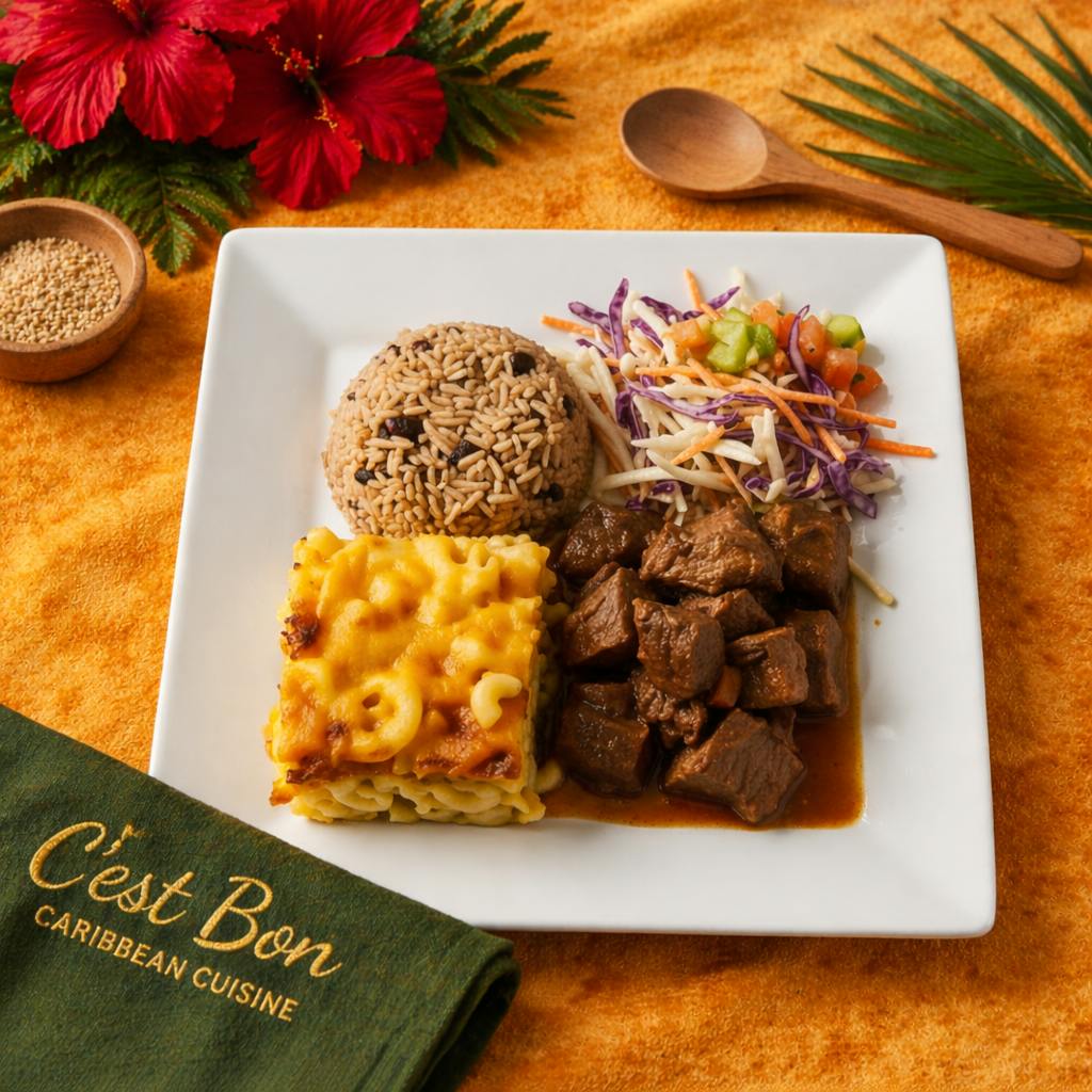 Stew Beef Plate from C'est Bon Caribbean Creole Cuisine in Baytown, TX